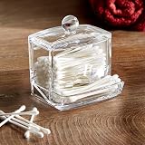 Compactor Cotton Wool & Bud Dispenser, Transparent, 9.3x8x9.9 cm view 2