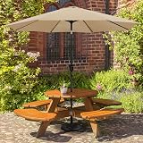 Yaheetech Garden Parasol Umbrella 3M Patio Table Umbrella Tan view 5