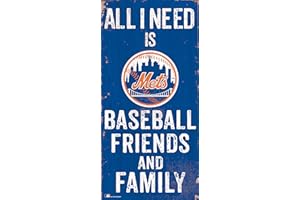 LA AUTO GEAR Mets 6" x 12" All I Need is Baseball, Friends, and Family Wood Sign