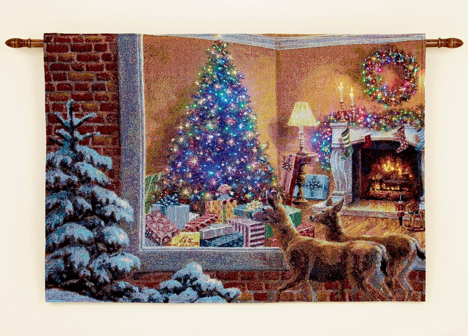 Arazzo da muro natalizio con fibre ottiche, "You Better Be Good