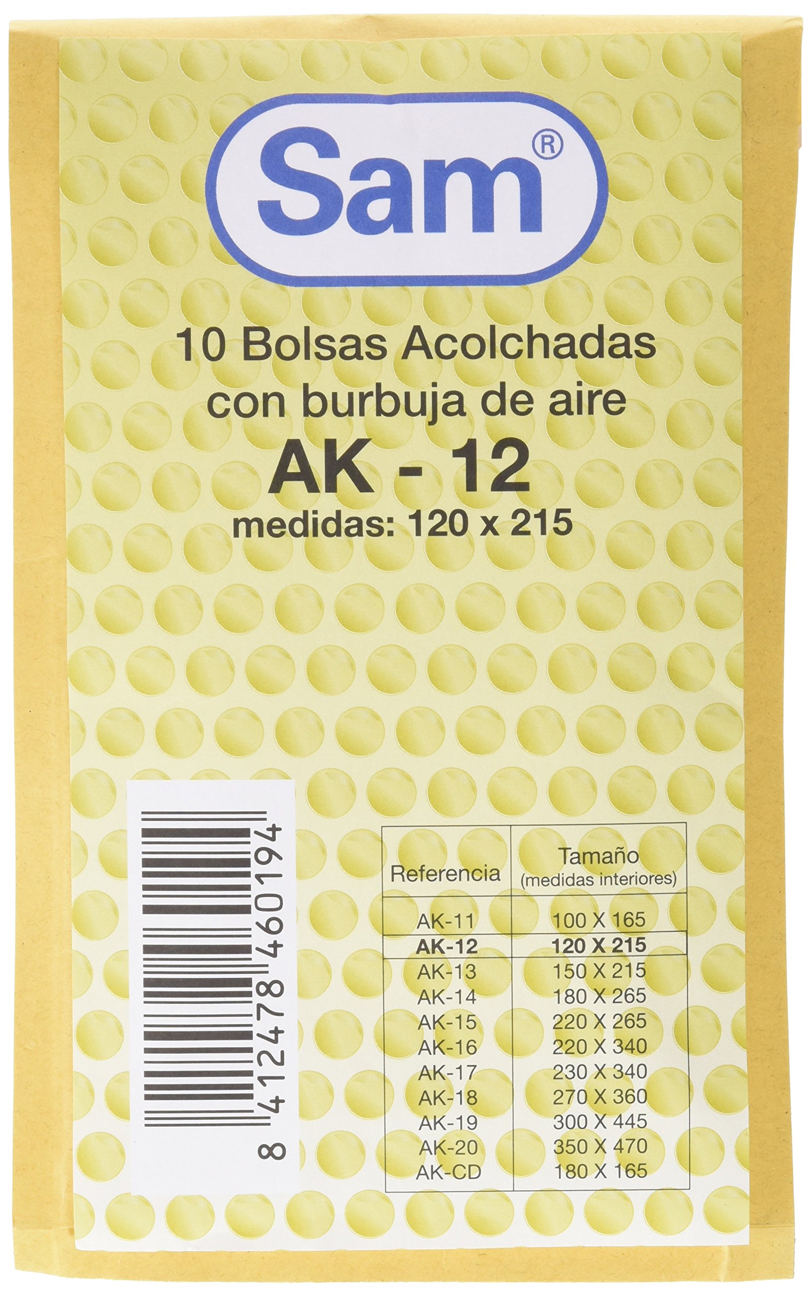 SAM 12 - Bubble Wrap Envelopes, Pack of 10
