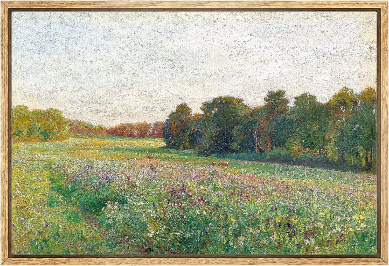 Wall Décor - wall26 Framed Canvas Print Wall Art Vibrant Spring Summer Flower Forest Nature Wilderness Illustrations Fine Art Decorative Landscape for Living Room, Bedroom, Office - 24