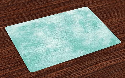 Amazon Com Lunarable Mint Place Mats Set Of 4 Ombre Watercolor