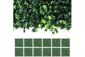 Giantex 12PCS 20x20inch Artificial Boxwood Panels, 33.3 Square Feet Faux Greenery Wall Privacy Hedge Screen for Wedding Decorations Fence Backdrop, Outdoor Patio Garden Topiary Hedge Protective Screen