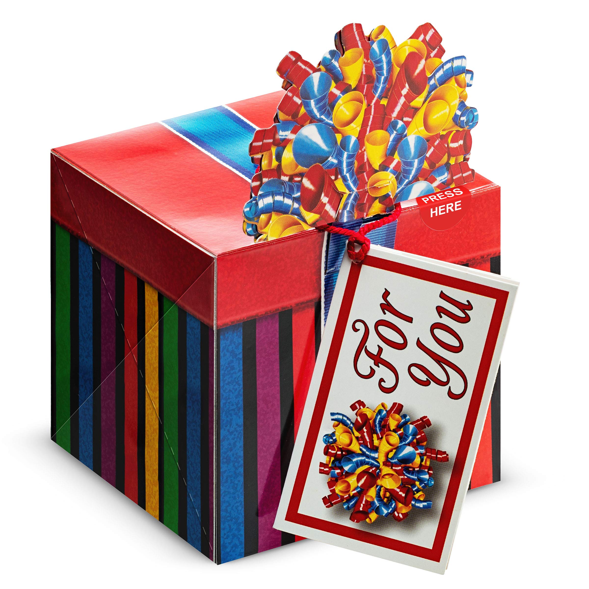 PopShots 3D Pop-Up Greeting Card With Mailing Envelope - Opens Up As a Full 4"x 4" Square (1 Pack, Gift Box)