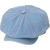 WITHMOONS Denim Cotton Newsboy Hat Baker Boy Beret Flat Cap KR3613