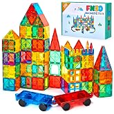 FNJO Magnetic Tiles, 100PCS STEM Building Blocks Toy Set for Kids | Preschool Kindergarten, Construction Stacking, School Teacher Supplies, Classroom Must Haves, Magnet Toys