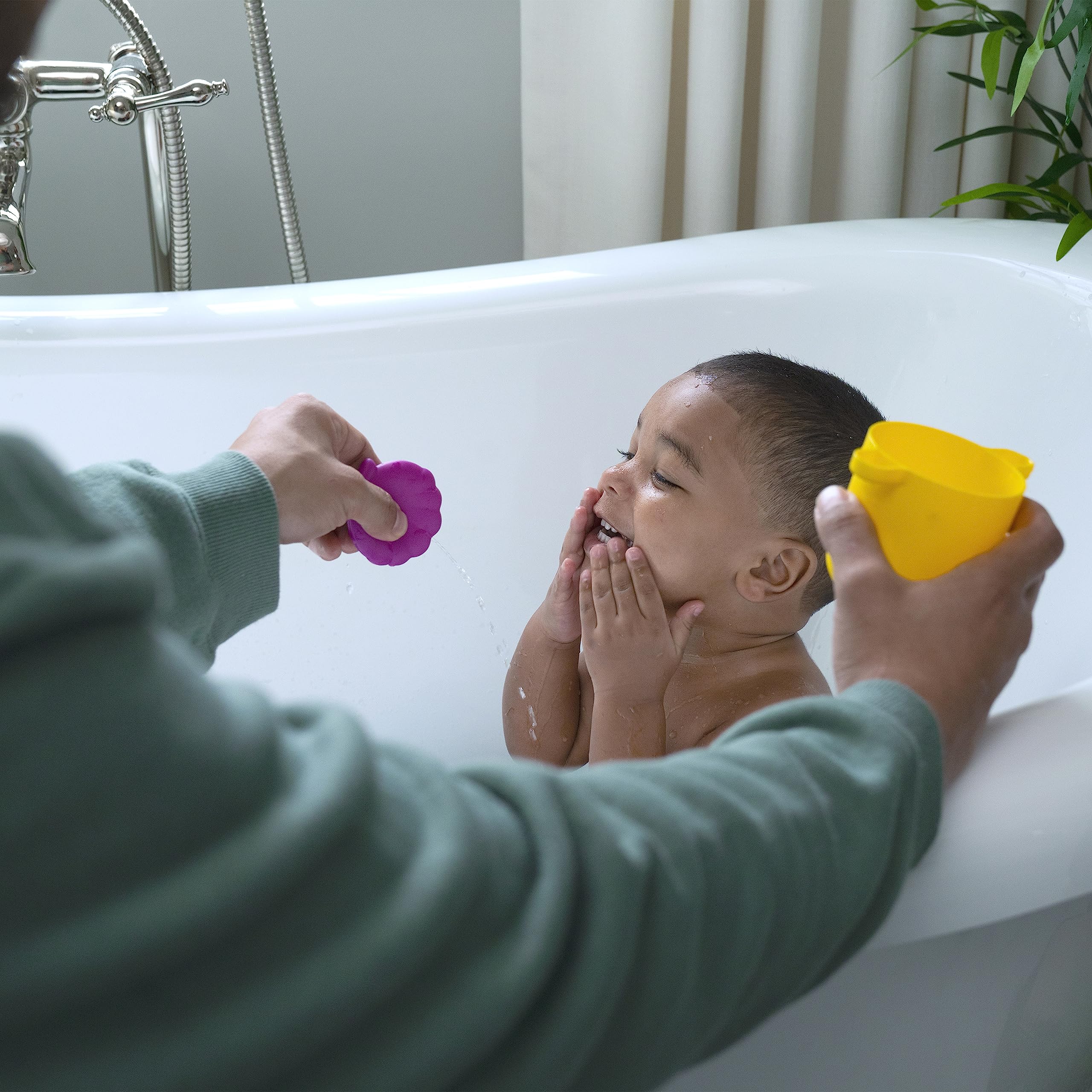 Baby Einstein Ocean Explorers Opus’s Stack & Stream Sensory Stacking Cups, Baby and Toddler Bath Toy, Ages 3 Months and up