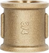 HYDROBIL 3/4" Brass MUFF Thread Pipe Fitting Female x Female Screwed view 6
