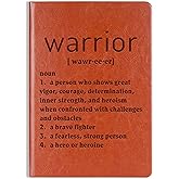 WHLBHG Warrior Gift Warrior Definition Leather Journal Notebook Inspirational Gifts Warrior Writing Notebook Recovery Gift Cancer Survivor Gift (Warrior Definition)