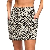 Women's Golf Skirts Skort 4 Side Pockets High Waisted Stretchy Tennis Skirt with Short Athletic Casual