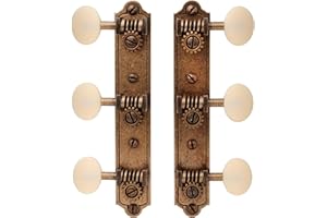 Golden Age Restoration Tuners for Solid Peghead Guitar with Bell-end, Relic Brass with Matte Cream Knobs
