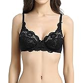 Women's Lace Underwire Unlined Full Coverage Bra - Microfiber