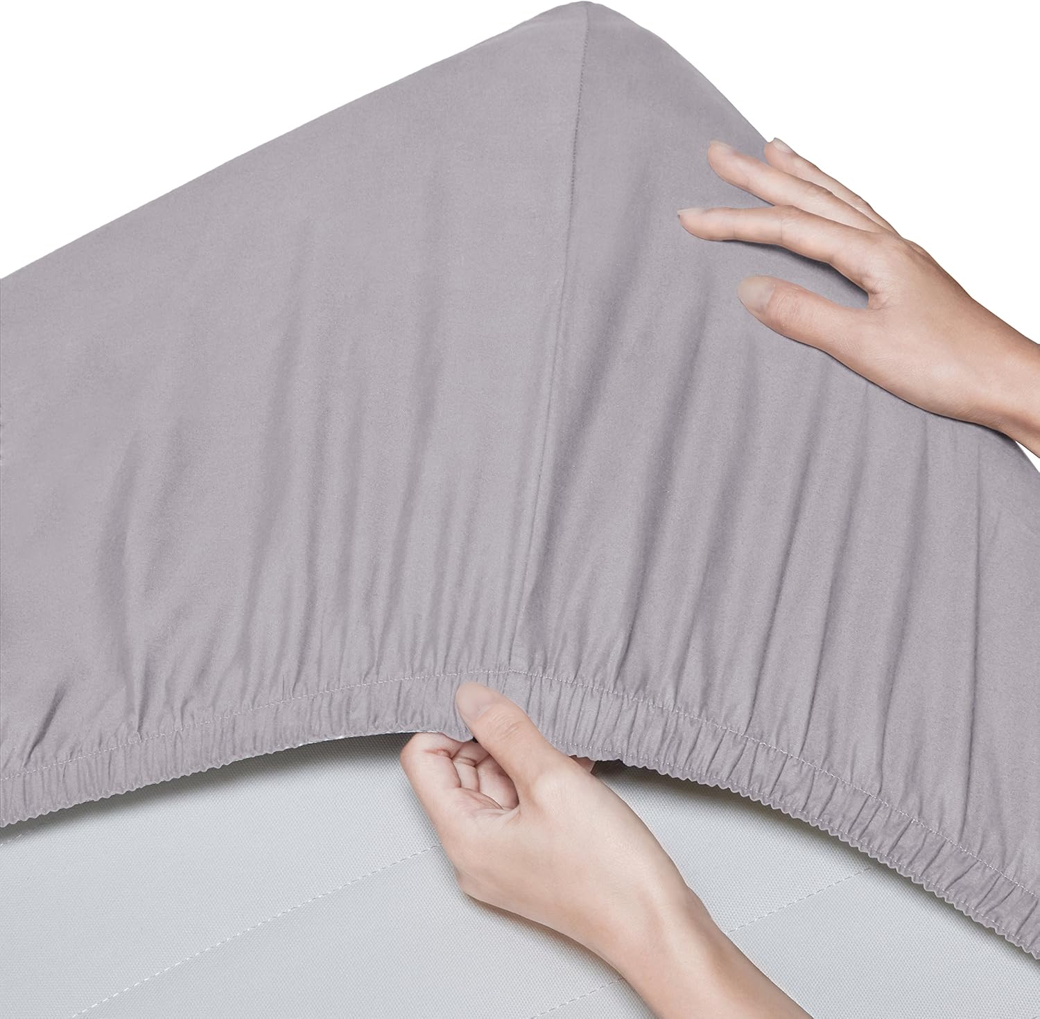 Pinzon 300 Thread Count Organic Cotton Bed Sheet Set - Queen, Dove Grey: Home & Kitchen