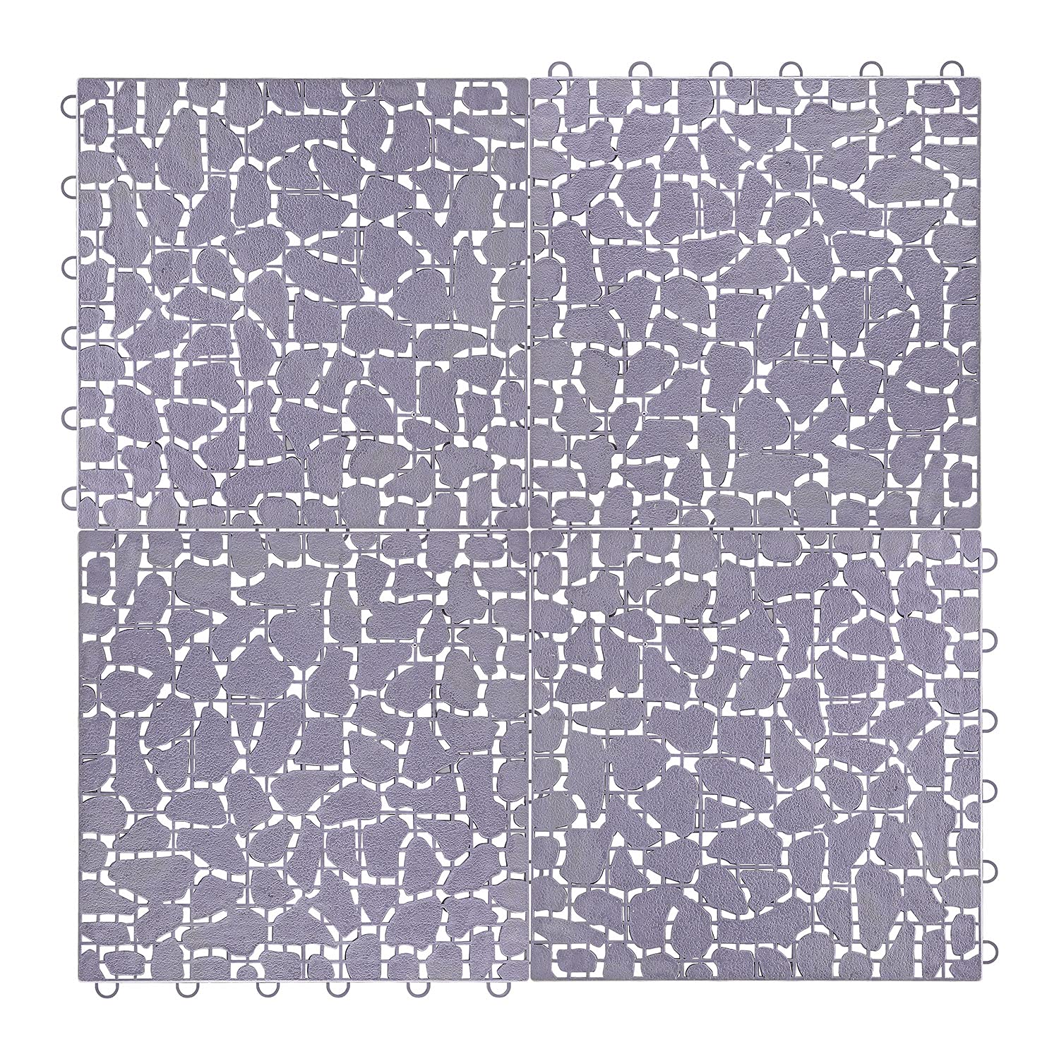 Taylor & Brown 4 Pack Grey Interlocking Path Tiles 28 x 28cm Quick & Easy to Lay Outdoor Plastic Pathway Tiles | Neat Decking for Patio, Pool and Balcony | Decorative Floor Grass Pavers