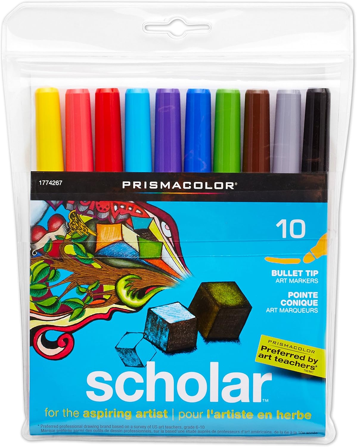 Prismacolor Scholar Art Markers, Bullet Tip, Assorted