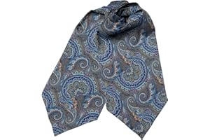 Elizabetta Men's 100% Silk Ascot Ties, Day Cravat Neckties, Handmade in Italy