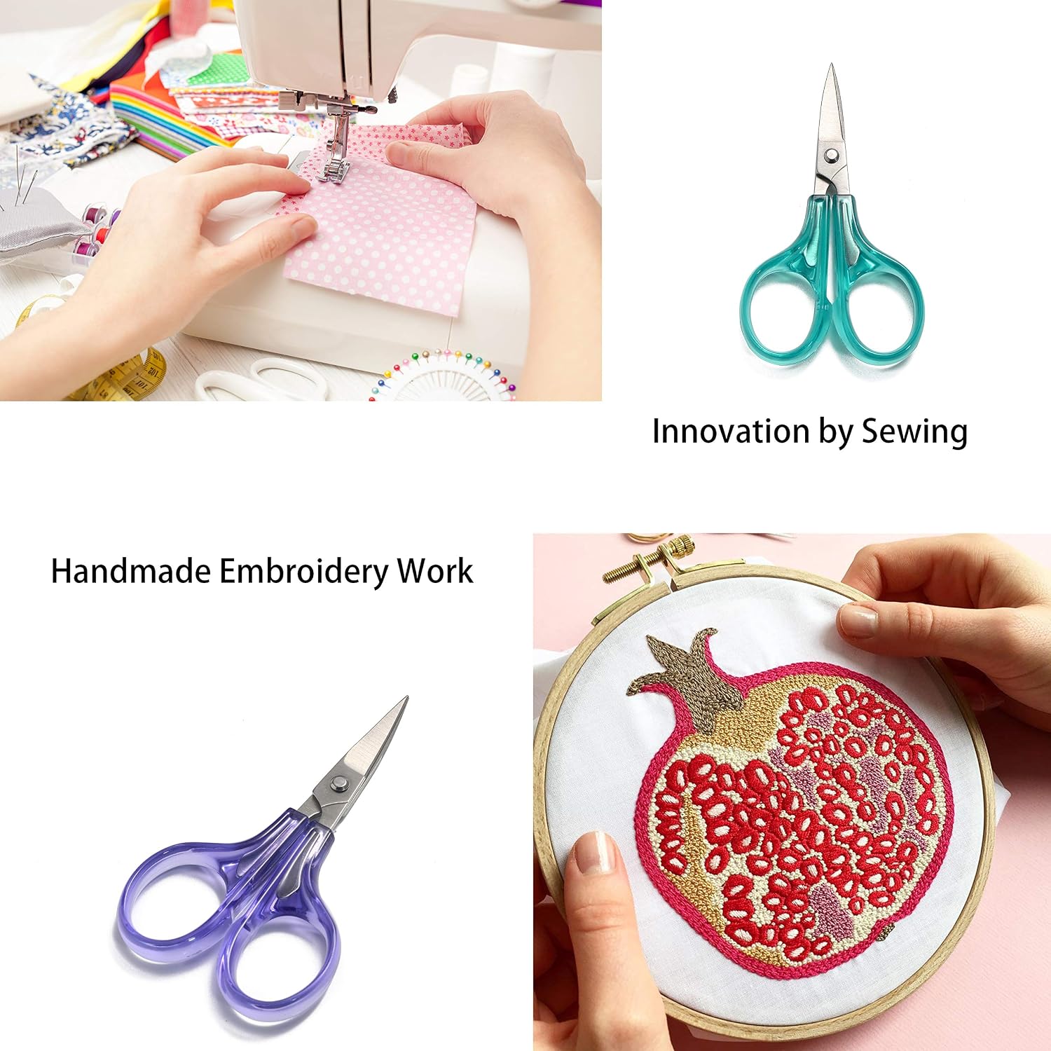 PAFASON Sharpest & Precise Embroidery Scissor Set 2 PC Curved Straight for Quilting Sewing Knitting Crafting Cross Stitch Crochet Thread Yarn Paper Fabric Detail Cutting Stainless Steel Safety Case - Image 4