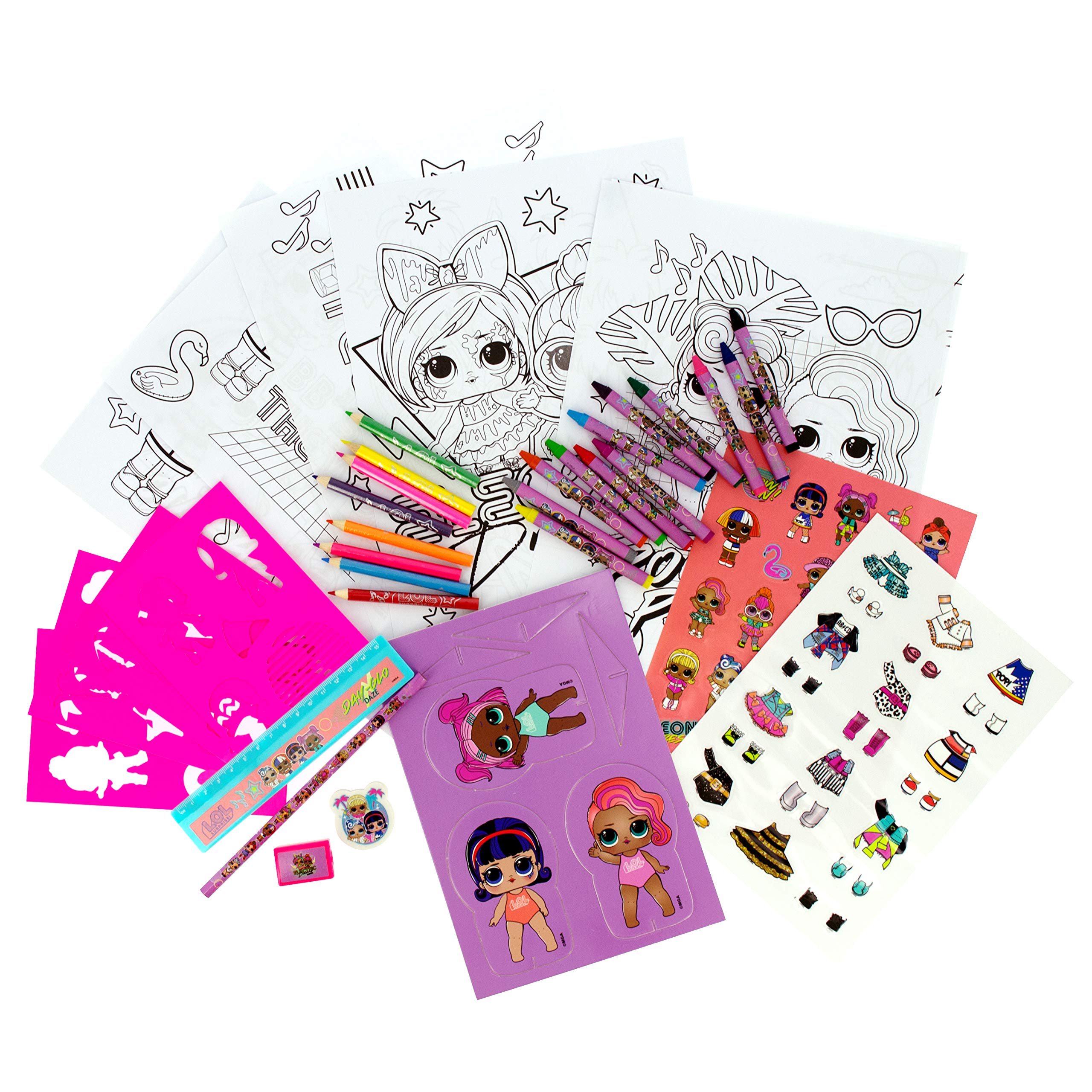 LOL Surprise Large Art Set | Pencil Set | Colouring Set | Girls Gifts | Colouring Posters | Stickers Sheet | Stationary Set | School Supplies | LOL Art Set | Writing Pencils