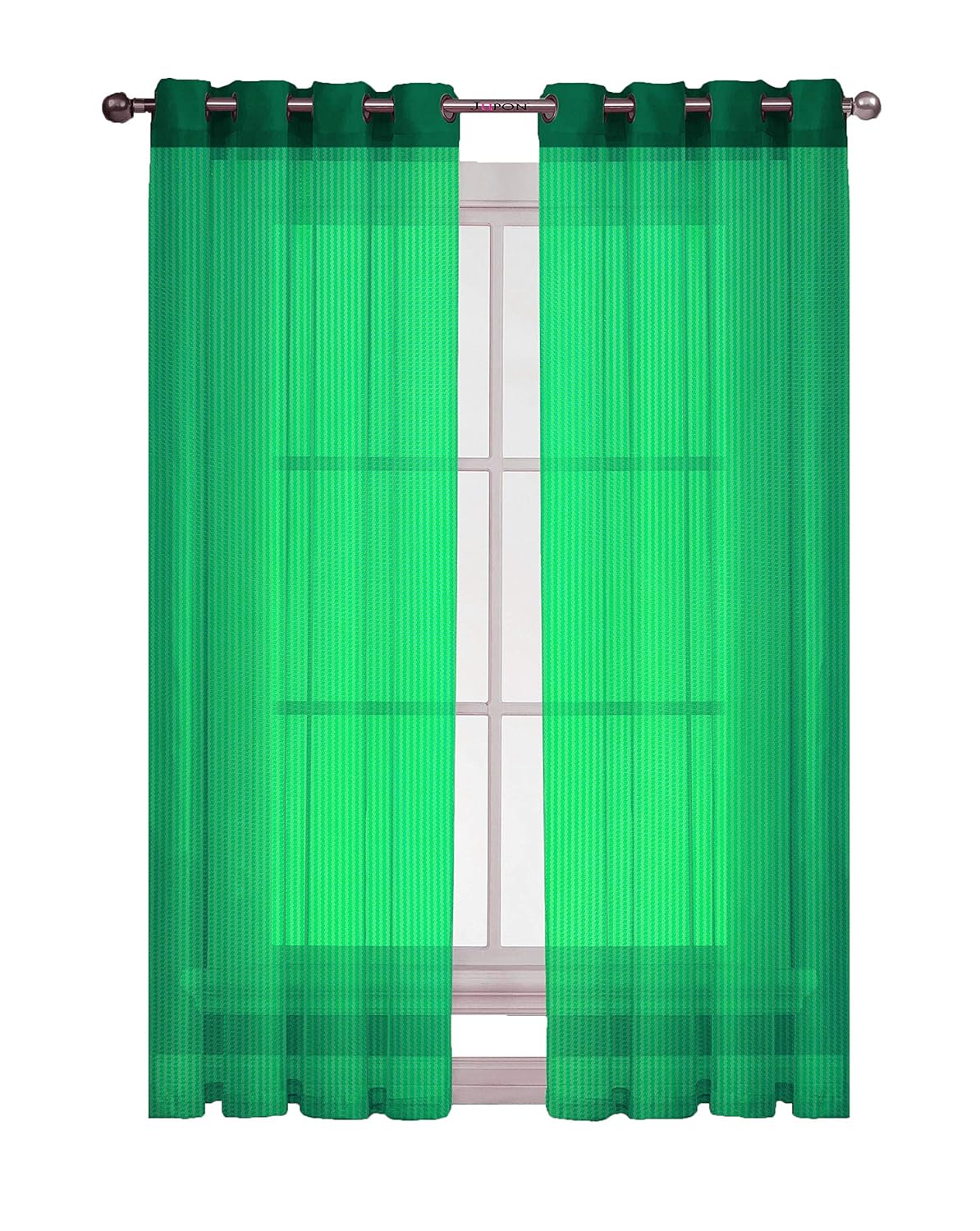 Buy Jupon Glitter Stripe Sheer Net Curtain With Solid Grommet Set