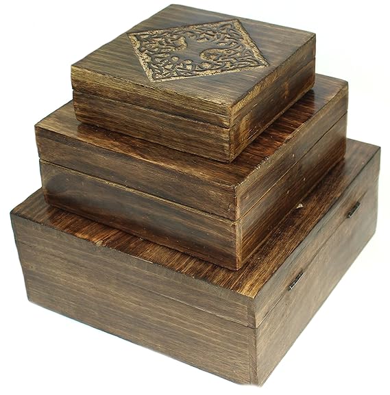 Amazon.de: budawi® - Holz Truhe Motiv Lebensbaum (Weltenbaum) 20 x 20