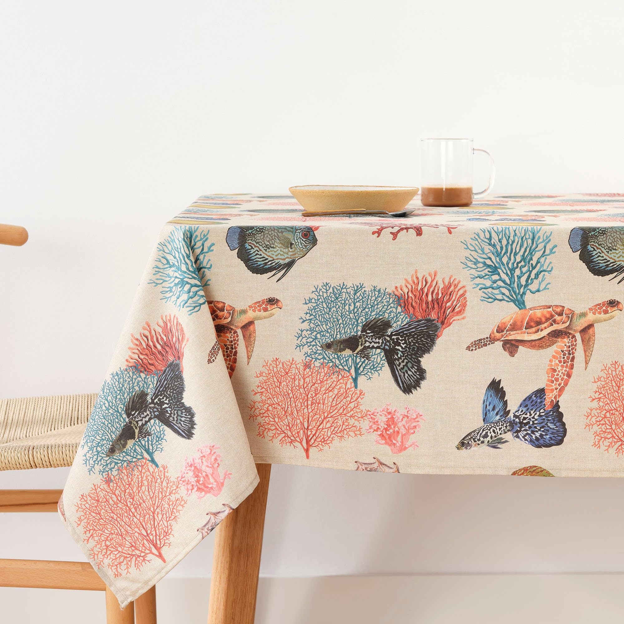 BELUM | Stain Resistant Tablecloth Size 250 x 140 cm - Extra Soft Touch Tablecloth Colour Multicolor - Tablecloth 100% Made in Spain Fabric 100% Organic Cotton - Tablecloth Model 0120-367