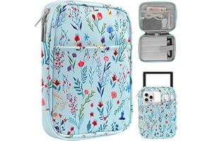 HoYiXi Universal Sleeve Bag for 6-6.8-7 inch E-Book Reader Compatible with 6.8" Kindle Paperwhite 2025-2012/6" All-New Kindle/Kobo/Pocketbook,6-7" EReader with Anti-Drop Protective Cover,fflower 2