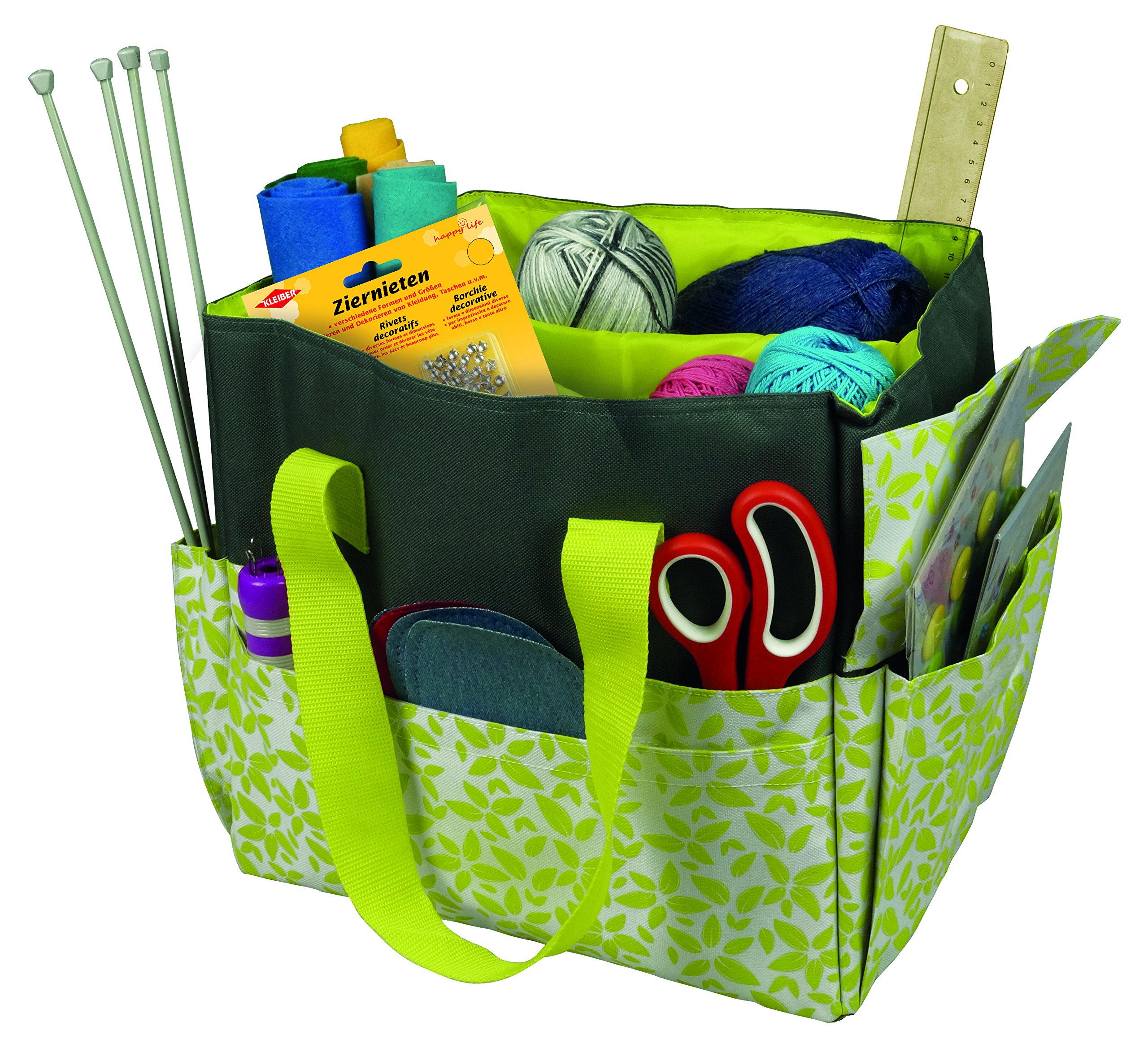 Kleiber Padded Craft / Storage Bag, Kiwi / Grau, 34 x 29 x 25 cm