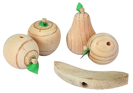 Kerbl 82865 Knabberfrüchte, 5 Stück auf einer Blisterkarte, natur
