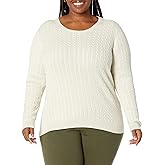 Amazon Essentials Women's Lightweight Long-Sleeve Cable Crewneck Sweater (Available in Plus Size)