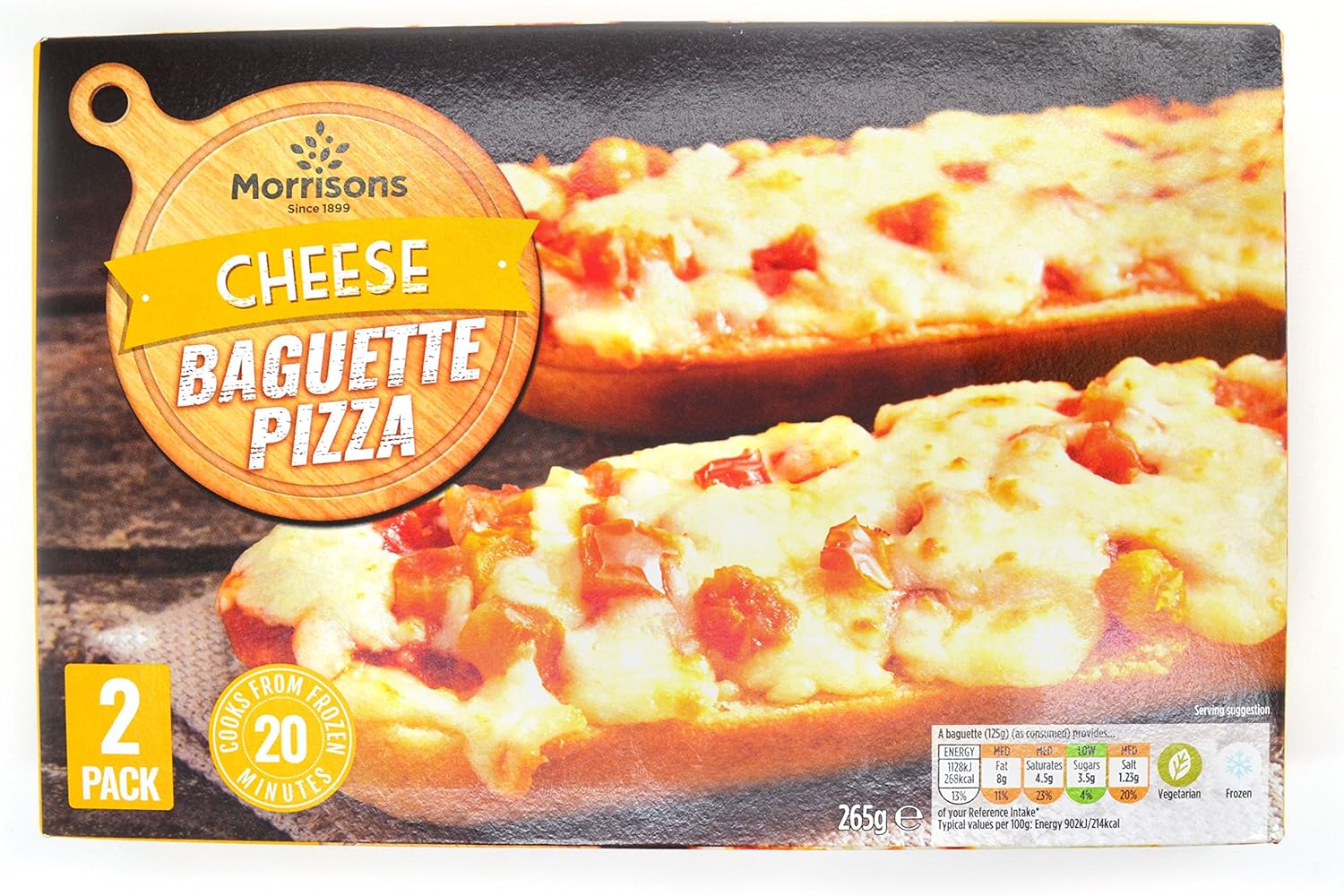 Morrisons Cheese Baguette Pizza 2 Baguettes, 265g (Frozen): Amazon.co.uk: Grocery