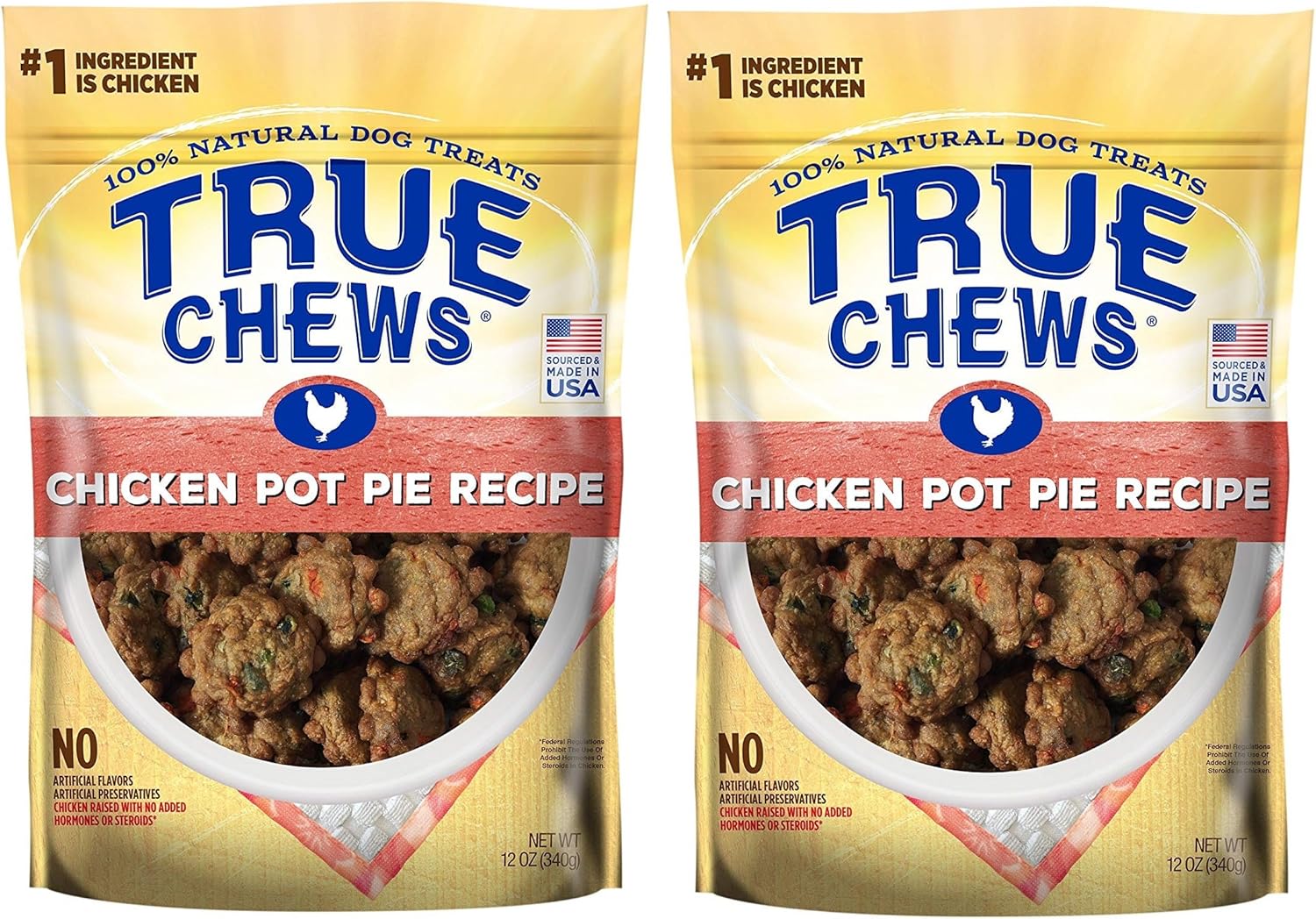 Amazon Com True Chews Dog Treats Premium Chicken Pot Pie Recipe 12oz Made In Usa 2 Packs Pet Supplies