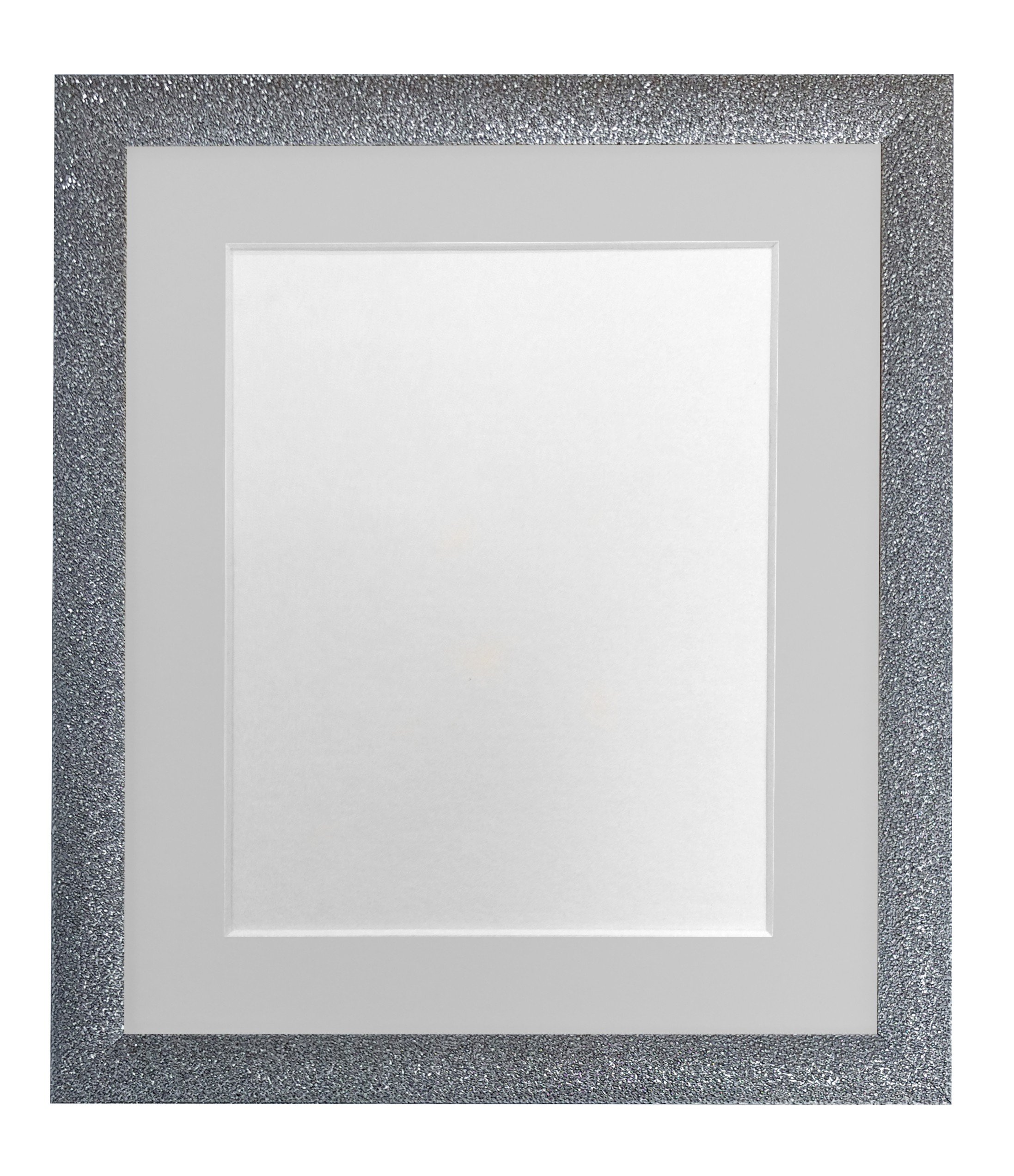 FRAMES BY POST Gunmetal Picture Photo Frame with Light Grey Mount 40 x 50 CM Image Size A3 Plastic Glass
