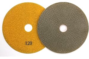 BSRTTOOL 5" Electroplated Diamond Polishing Pads 120 Grit - Wet Dry Sanding Tile Stone Marble Granite Concrete Ceramics Glass