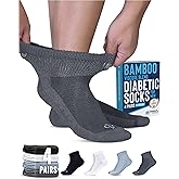 Doctor's Select Diabetic Socks for Men - 4 Pairs Diabetic Ankle Socks for Men | Non Binding Neuropathy Socks