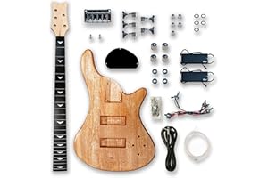 BexGears DIY Electric Guitar Kits For 5 String bass Guitar.Okoume Body