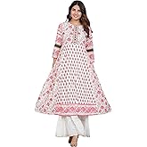Yash Gallery Women's Floral Printed Anarkali Kurta For Summer