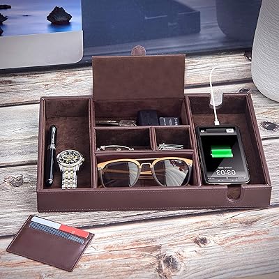 Buy Makuzo Valet Tray For Men Dresser Top Organizer Bedside Organizer Nightstand Decor Bedside Tray Table Organizer Nightstand Tray Online In Indonesia B07lcdgt9q