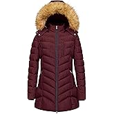 CREATMO US Women's Winter Hooded Coat Waterproof Warm Long Puffer Jacket Parka
