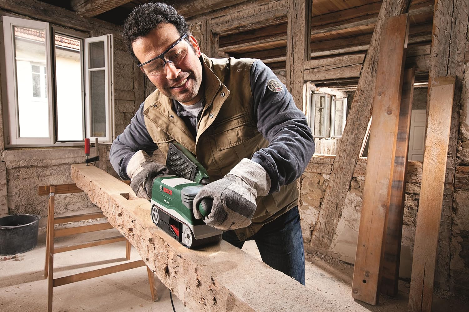 Bosch Belt Sander PBS 75 A (710 W, in Carton Packaging), Green - Image 3
