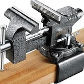 MAXMAN Heavy-Duty Bench Vise With 360° Swivel Base & Clamp – Cast Steel, 3.2" Jaw Opening, For Woodworking, Metalwork & DIY