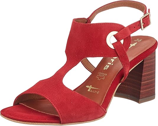 Sandali da donna con cinturino alla caviglia colore rosso