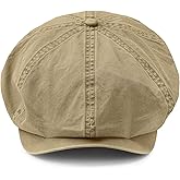CLAPE Newsboy Caps for Men, Vintage 8 Panel Cotton Flat Cap, Breathable Stretch Fit Men's Newsboy Hat for Driving, Travel