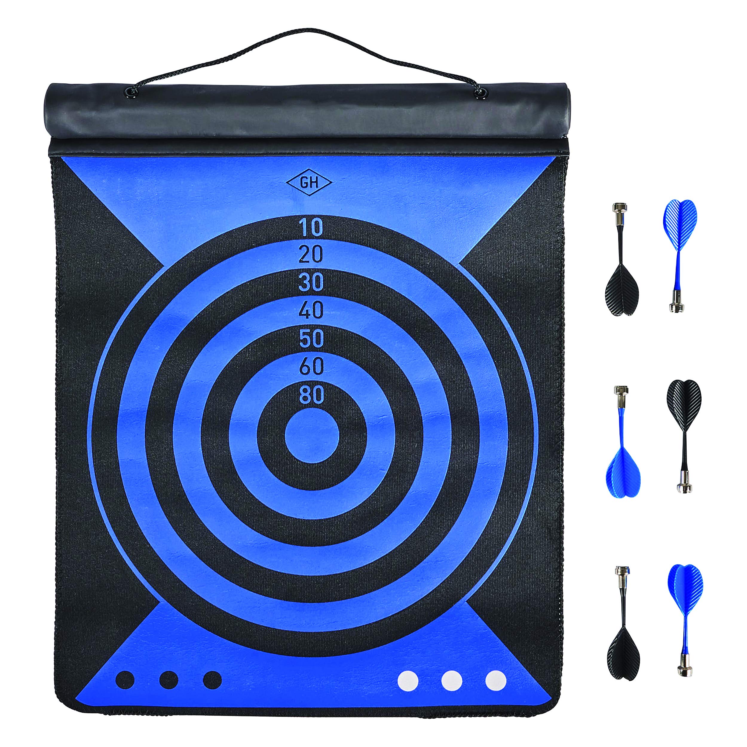 Gentlemen's Hardware Reversible Roll Up Dartboard,Blue,35.6 x 17.8 x 10.2 centimetres