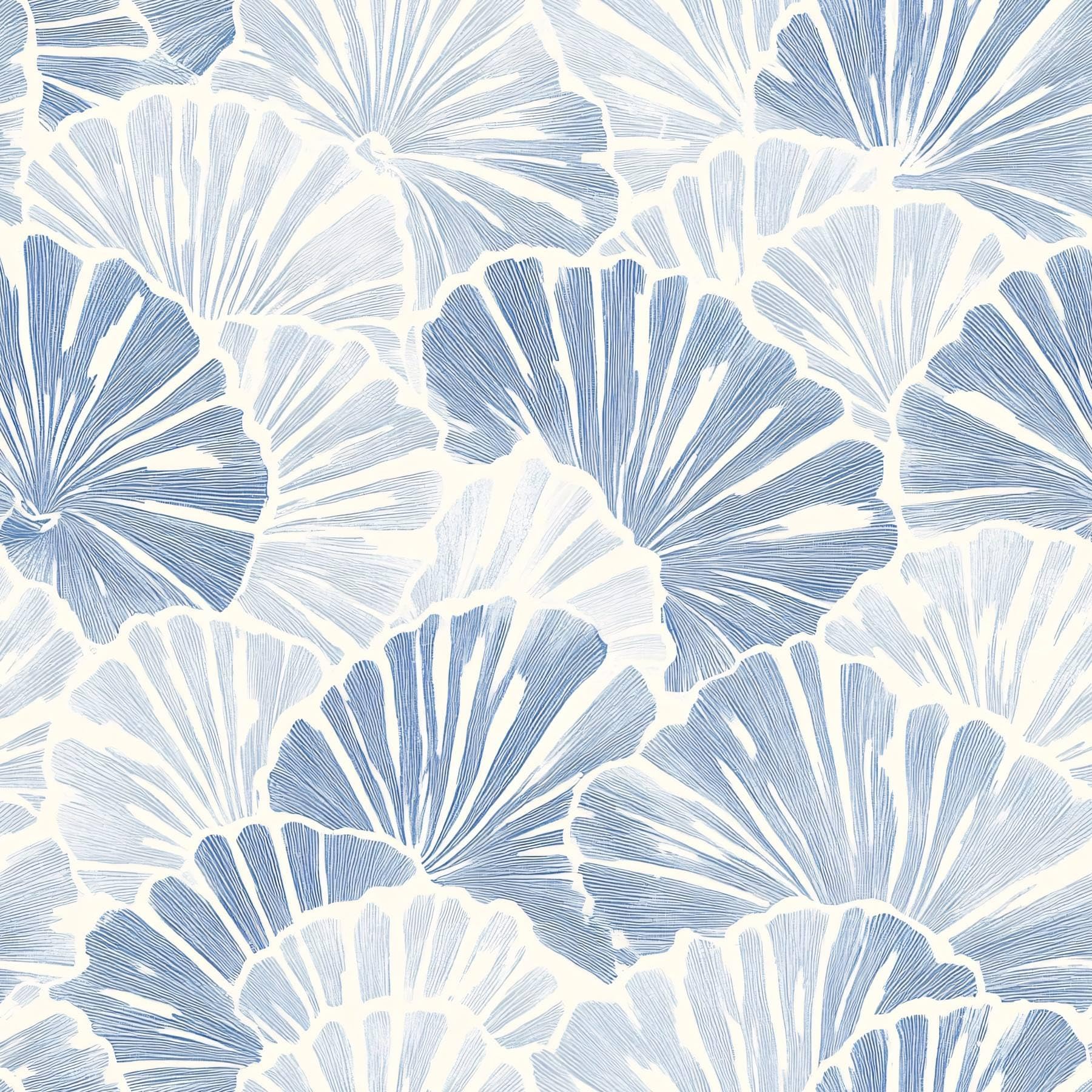 Photo 1 of Blue and White Wallpaper – Modern Beach Peel and Stick Wallpaper, Self-Adhesive Vinyl for Bathroom, Bedroom, or Accent Wall, 17.7in x 118in