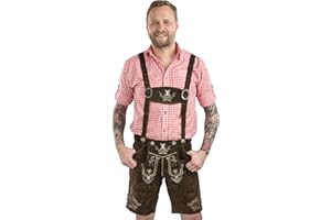 SCHÖNEBERGER TRACHTEN COUTURE Schöneberger Men's Bavarian Lederhosen Brown - Oktoberfest Leather Trousers
