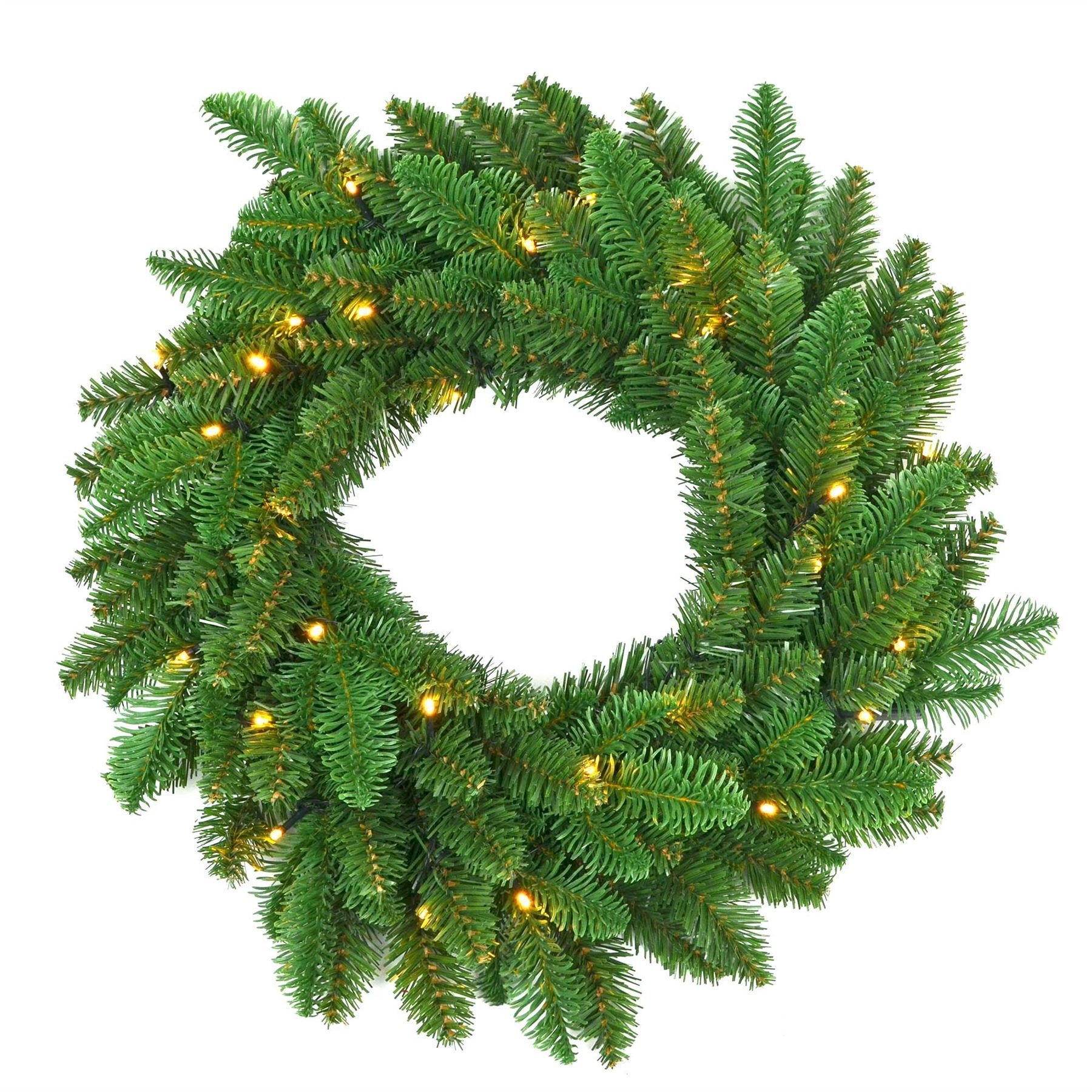 Shatchi 55cm Christmas Wreath Pre Lit with Various Tips Decorated Christmas Lightings Fireplace Home Wall Door Decorations Outdoor Indoor 11003