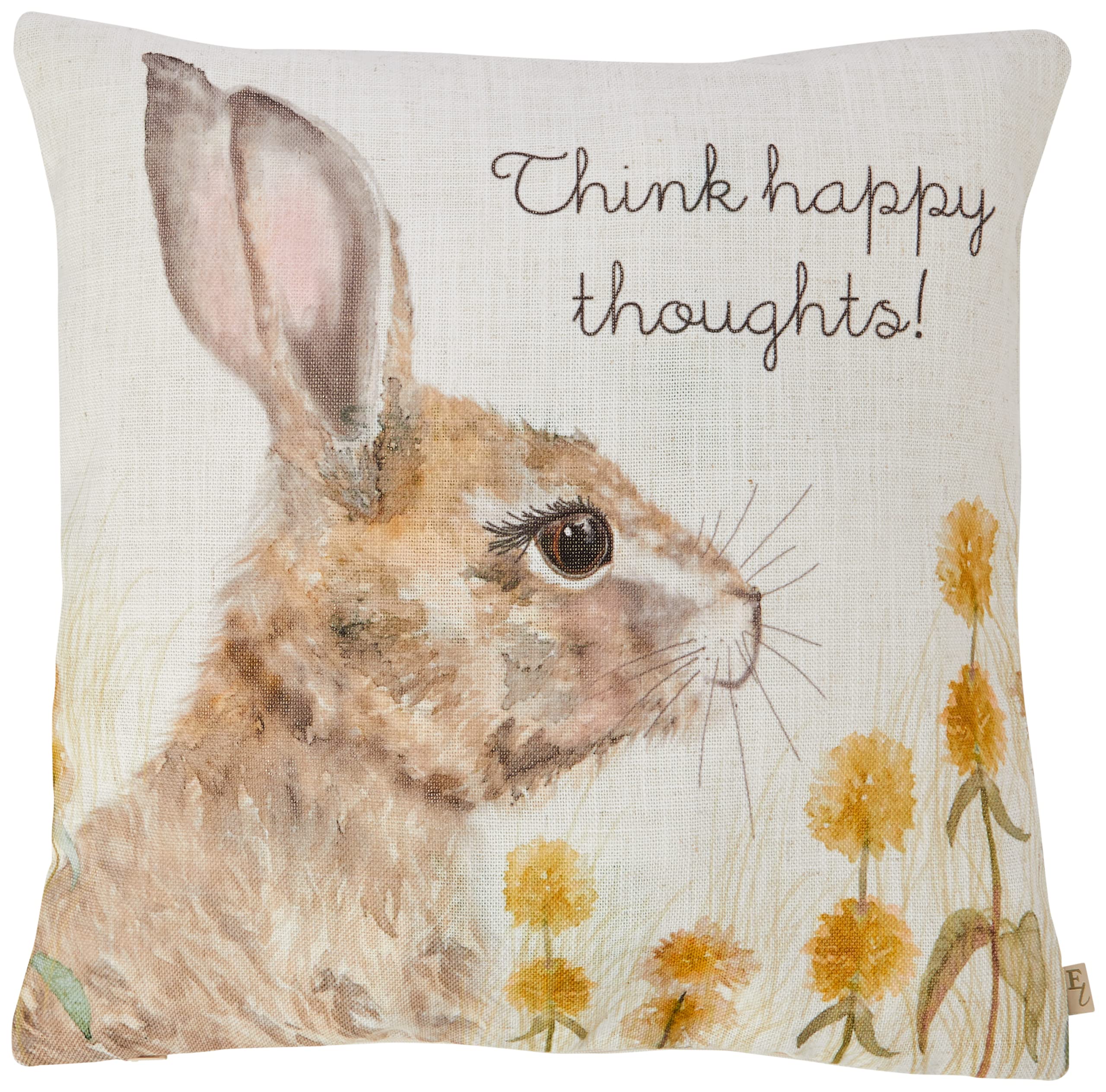 Evans Lichfield Woodland Hare Thoughts Cushion Cover, Polyester, Linen, Multi