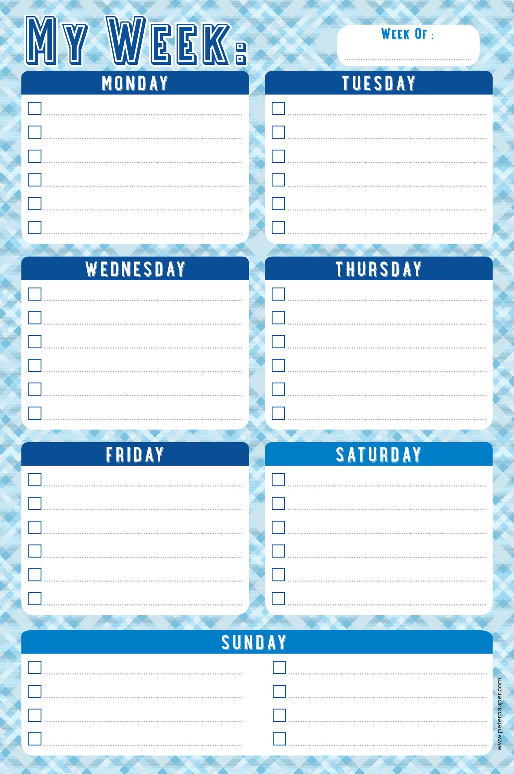 planner for the week