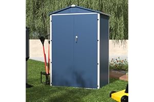 SUXXAN Metal Outdoor Storage Shed 4FT x 3FT, Steel Utility Tool Shed Storage House with Door & Lock, Metal Sheds Outdoor Storage for Backyard Garden Patio Lawn, Blue